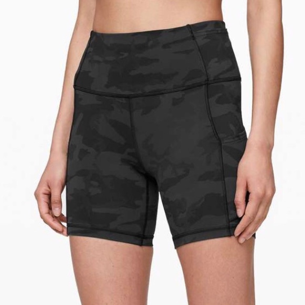 lululemon athletica Black Camo Women Shorts